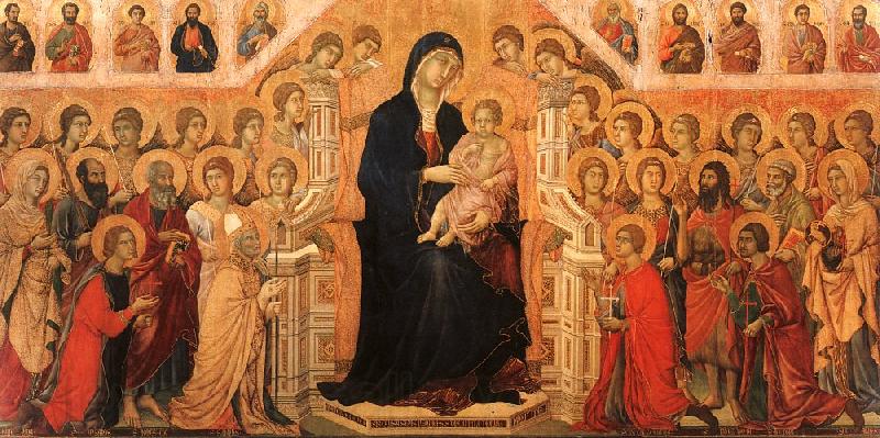 Duccio di Buoninsegna Madonna and Child Enthroned with Angels and Saints Norge oil painting art